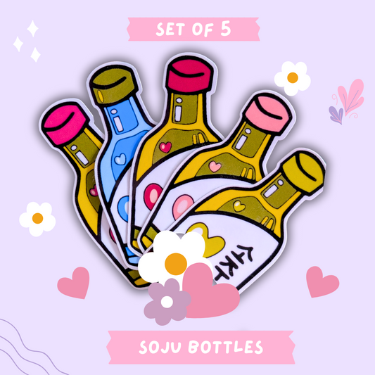 Soju Bottle 5 Sticker Set